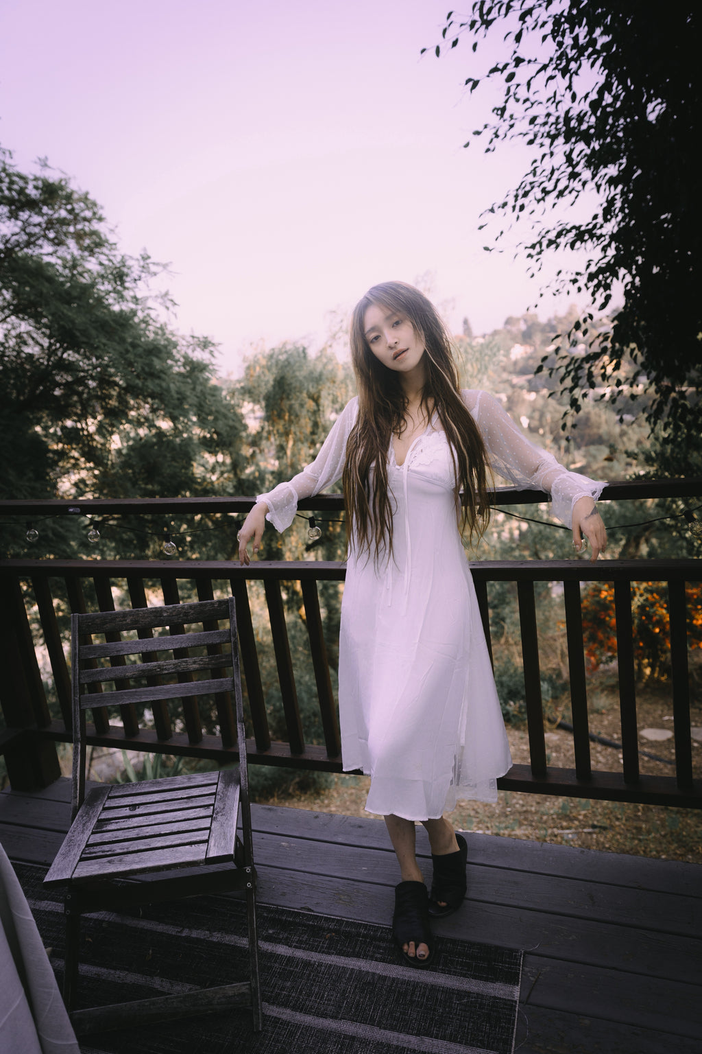white satin nightgown