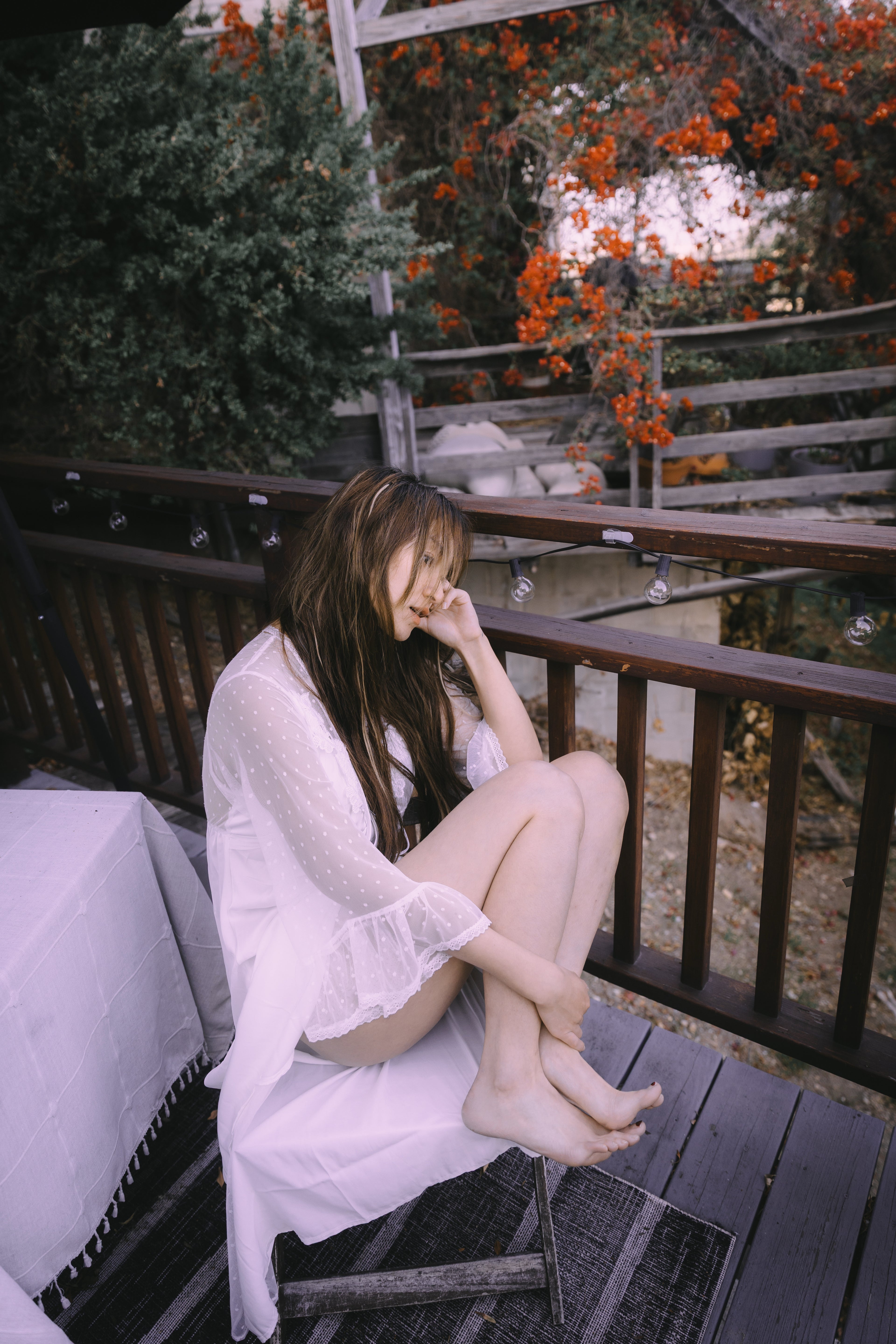 white satin nightgown