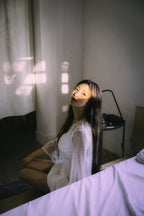 white satin nightgown