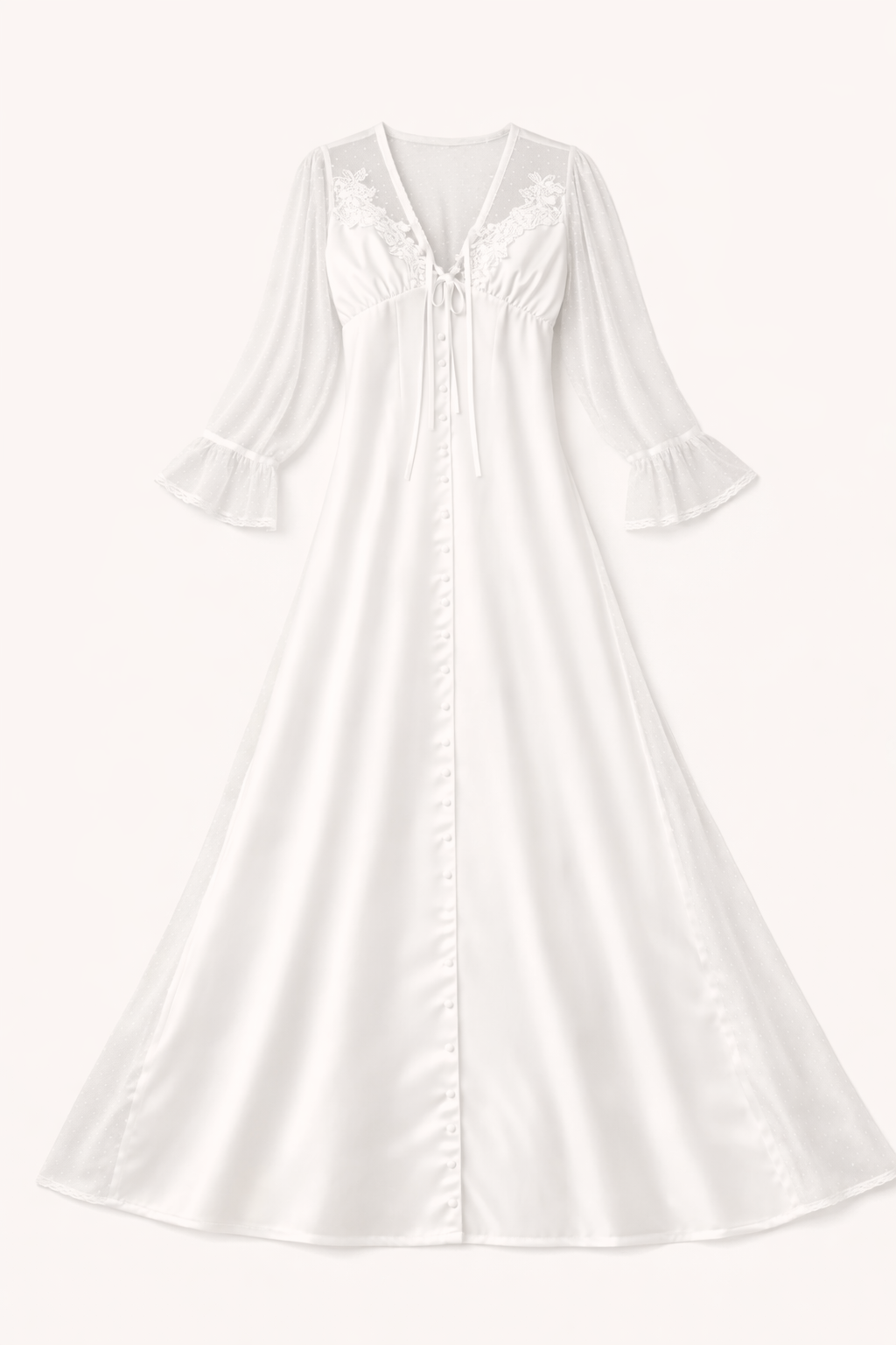 white satin nightgown